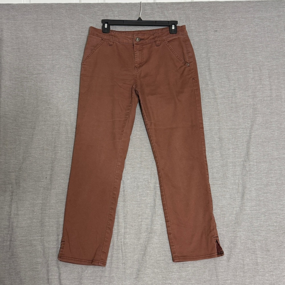 Prana Kara Pants Womens 6 Regular Rust Brown Organic Cotton Stretch Straight Leg
